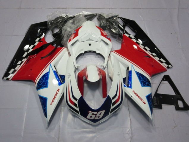 07-14 69 Blanc & Rouge Ducati 848 1098 1198 Carénage 07-14 69 Blanc & Rouge Ducati 848 1098 1198 Carénage