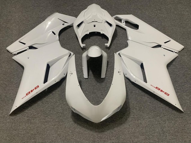 07-14 Blanc Brillant Ducati 848 1098 1198 Carénage