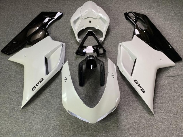 07-14 Blanc Nacré & Noir Ducati 848 1098 1198 Carénage 07-14 Blanc Nacré & Noir Ducati 848 1098 1198 Carénage