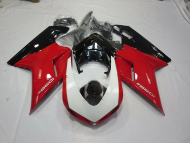 07-14 Noir Rouge & Blanc Ducati 848 1098 1198 Carénage