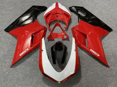 07-14 Noir Rouge Blanc Ducati 848 1098 1198 Carénage
