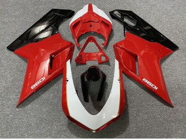 07-14 Noir Rouge Blanc Ducati 848 1098 1198 Carénage