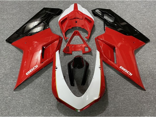 07-14 Noir Rouge Blanc Ducati 848 1098 1198 Carénage