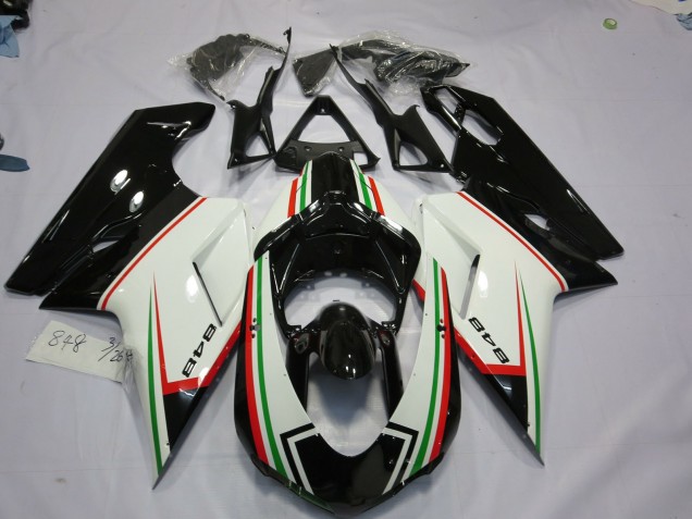 07-14 Noir Tricolore Ducati 848 1098 1198 Carénage