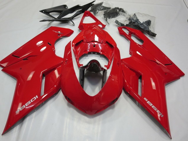 07-14 OEM Style Rouge Brillant Ducati 848 1098 1198 Carénage