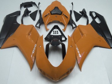07-14 Orange Brillant & Noir Ducati 848 1098 1198 Carénage