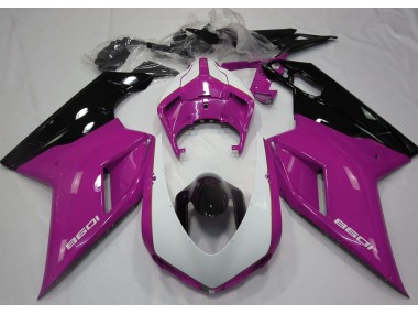 07-14 Rose Brillant & Blanc Ducati 848 1098 1198 Carénage