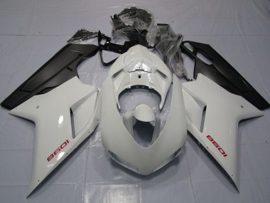 07-14 Rouge Blanc & Noir Mat Ducati 848 1098 1198 Carénage