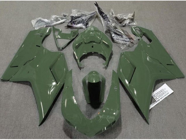 07-14 Vert Armée Brillant Ducati 848 1098 1198 Carénage