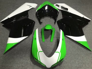 07-14 Vert Brillant Blanc & Noir Ducati 848 1098 1198 Carénage