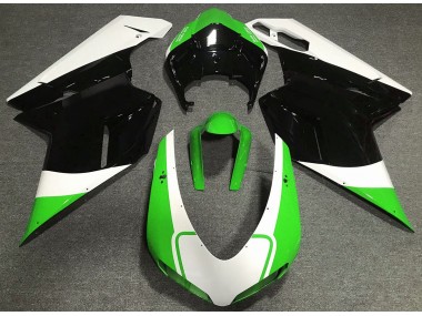 07-14 Vert Brillant Blanc & Noir Ducati 848 1098 1198 Carénage