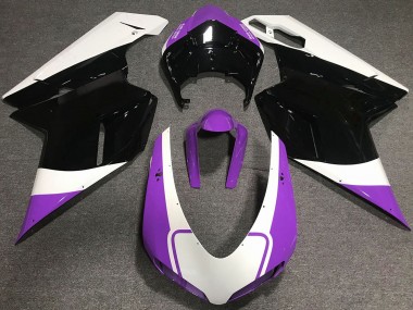 07-14 Violet Brillant Blanc & Noir Ducati 848 1098 1198 Carénage