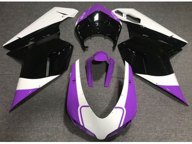 07-14 Violet Brillant Blanc & Noir Ducati 848 1098 1198 Carénage