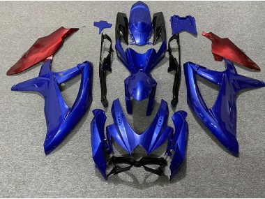 08-10 Bleu Foncé & Rouge GSXR 600-750 Carénage