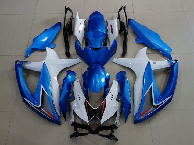 08-10 Bleu Métallisé & Blanc GSXR 600-750 Carénage