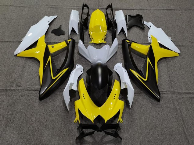08-10 Jaune Brillant & Blanc GSXR 600-750 Carénage 08-10 Jaune Brillant & Blanc GSXR 600-750 Carénage