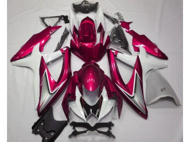 08-10 Rouge Brillant & Blanc GSXR 600-750 Carénage