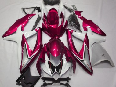 08-10 Rouge Brillant & Blanc GSXR 600-750 Carénage