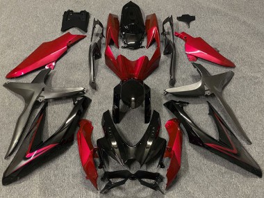08-10 Rouge Brillant & Vert R GSXR 600-750 Carénage