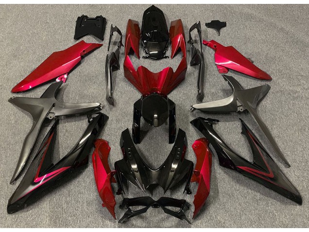 08-10 Rouge Brillant & Vert R GSXR 600-750 Carénage