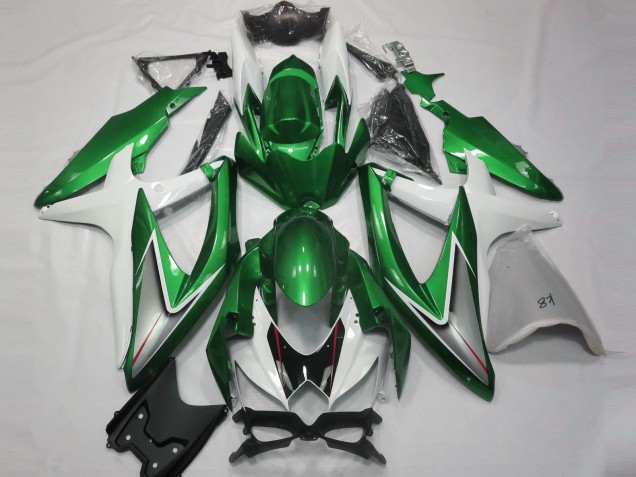 08-10 Vert Brillant & Blanc GSXR 600-750 Carénage 08-10 Vert Brillant & Blanc GSXR 600-750 Carénage