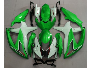 08-10 Vert Brillant & Blanc GSXR 600-750 Carénage