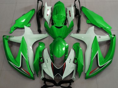 08-10 Vert Brillant & Blanc GSXR 600-750 Carénage