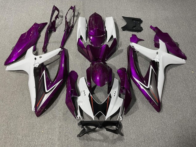 08-10 Violet Brillant & Blanc GSXR 600-750 Carénage 08-10 Violet Brillant & Blanc GSXR 600-750 Carénage