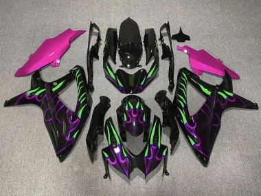 08-10 Violet & Vert Flamme GSXR 600-750 Carénage
