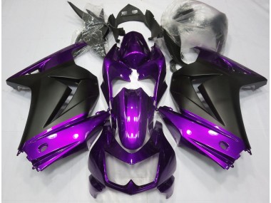 08-12 Violet & Noir Mat Ninja 250 Carénage