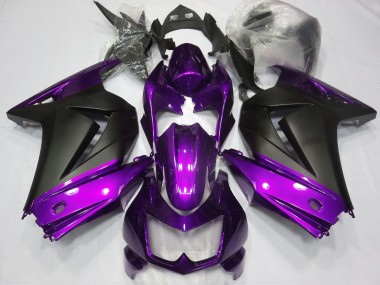 08-12 Violet & Noir Mat Ninja 250 Carénage