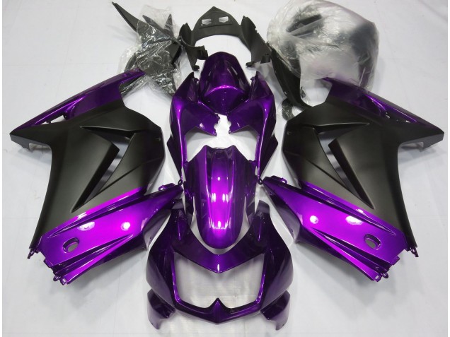 08-12 Violet & Noir Mat Ninja 250 Carénage