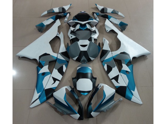 08-16 Neige Bleu Glacier Camo R6 Carénage 08-16 Neige Bleu Glacier Camo R6 Carénage