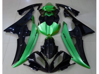 08-16 Noir Brillant & Vert Clair R6 Carénage