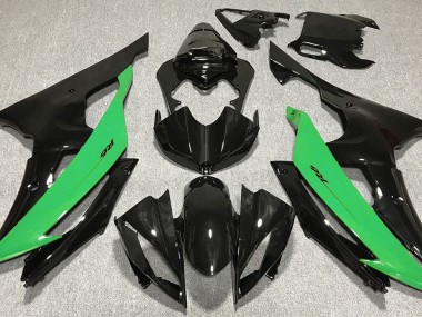 08-16 Noir Brillant & Vert R6 Carénage