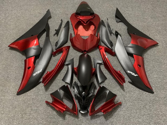 08-16 Style Personnalisé OEM Rouge / Noir R6 Carénage