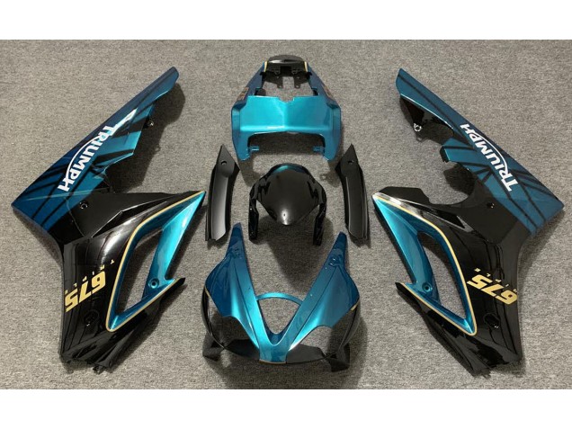 09-12 Bleu Clair Brillant & Noir Daytona 675 Carénage 09-12 Bleu Clair Brillant & Noir Daytona 675 Carénage