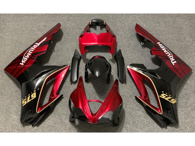 09-12 Rouge Brillant & Noir Daytona 675 Carénage