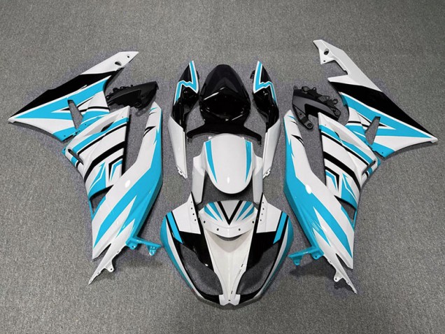 09-12 Zag Bleu Clair Blanc & Noir ZX6R Carénage 09-12 Zag Bleu Clair Blanc & Noir ZX6R Carénage