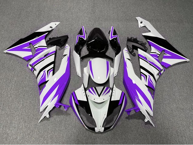 09-12 Zag Violet Blanc & Noir ZX6R Carénage