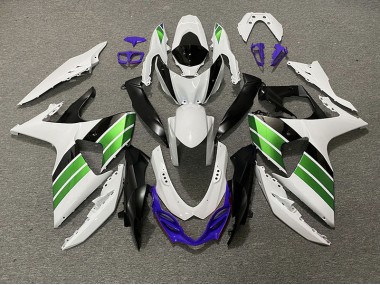 09-16 Blanc Brillant Vert Noir & Violet GSXR 1000 Carénage