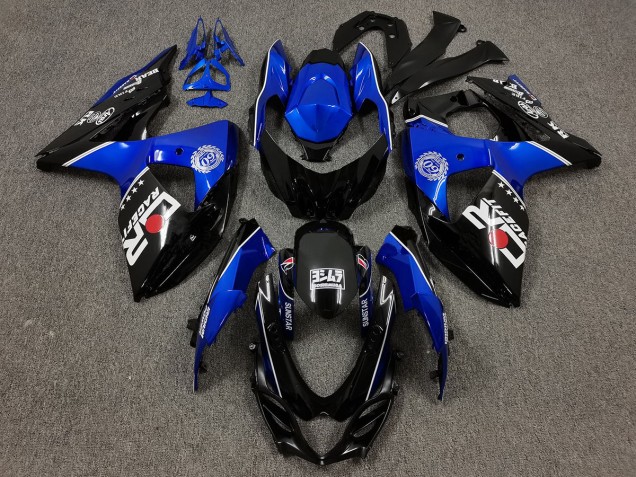 09-16 Noir & Bleu Avec Logos Personnalisés GSXR 1000 Carénage