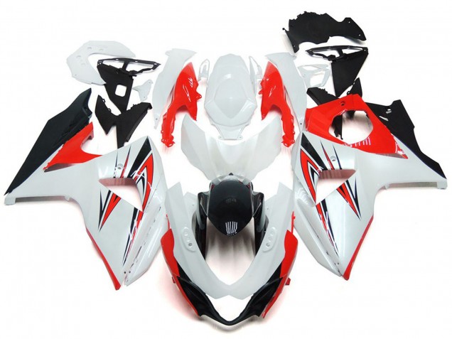 09-16 Rouge Brillant Avec Style Personnalisé Blanc & Noir GSXR 1000 Carénage