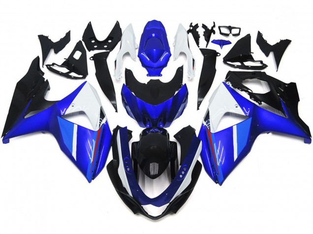 09-16 Solide Brillant Noir Bleu Blanc GSXR 1000 Carénage