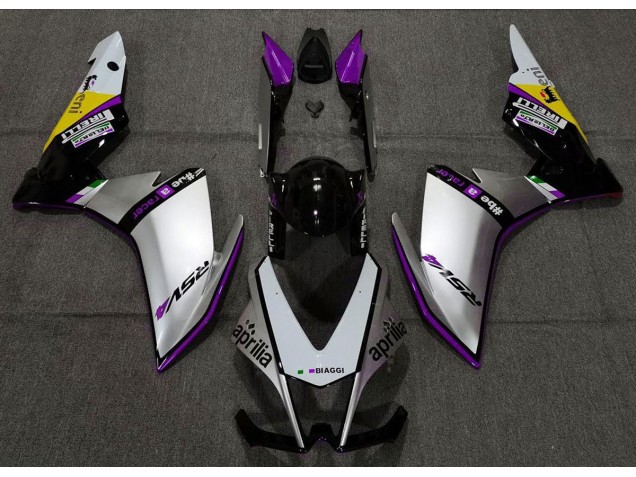 10-15 Argent Pirelli & Violet RSV4 1000 Carénage