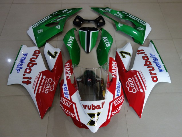 11-14 Blanc Brillant / Rouge / Vert Ducati 1199 Carénage
