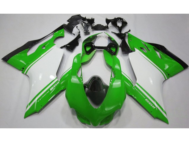 11-14 Vert Brillant Blanc & Noir Ducati 1199 Carénage 11-14 Vert Brillant Blanc & Noir Ducati 1199 Carénage
