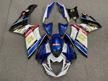 11-24 22 Rockstar Blanc & Bleu GSXR 600-750 Carénage