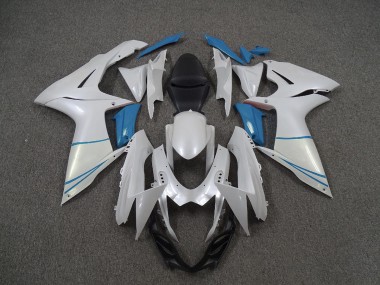 11-24 Blanc Nacré & Bleu Clair GSXR 600-750 Carénage