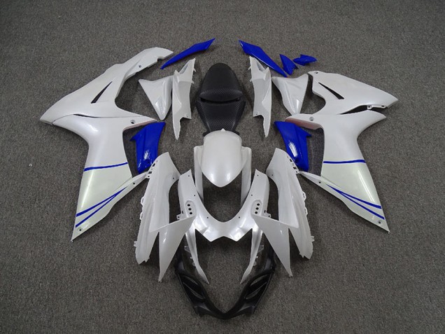 11-24 Blanc Nacré & Bleu Foncé GSXR 600-750 Carénage